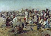 Vladimir Makovsky Market in Poltava France oil painting artist